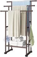 ELYKEN 3 Tier Freestanding Towel Rack with Shelf, 40" H Towel Stand, Bronze by ELYKEN