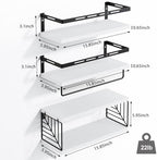 Fixwal Wall Mounted Bathroom Shelves Over Toilet (3+1 White) - Image 2