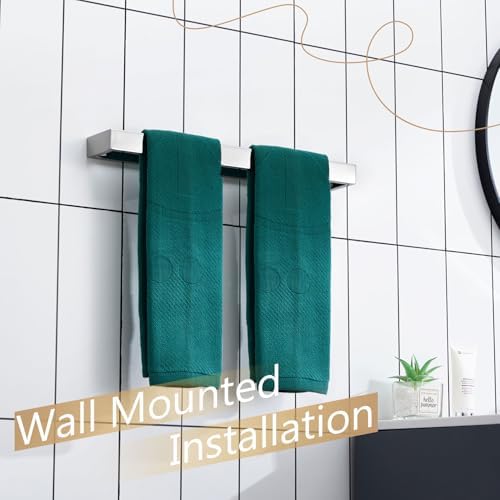 KOKOSIRI Towel Holder Chrome Bath Towel Bar Rack 16-Inch Kitchen Holder Polished Stainless Steel for Bathroom Hardware Wall Mounted, 1 Pack B4008CH-L16 - Image 4