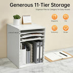 Mail Sorter Organizer, 11 Compartments Mailbox for Classroom, Desktop File Organizer with Adjustable Shelves, for Office Home Classroom, PVC, White - Image 4