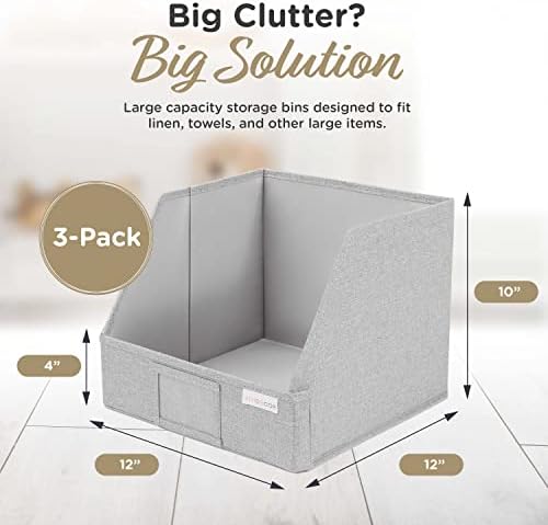 VIVIDECOR Trapezoid Closet Shelf Organizer, Baskets for Organizing, Storage Baskets for Shelves, Cubbies Storage Bins for Clothes, Gray - Image 4
