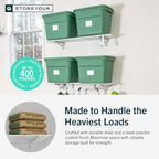 StoreYourBoard Garage Wall Shelf, 1x4 ft, Holds 400 lb, 6 Hooks, 2 Pack - Image 5