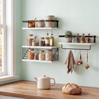 Fixwal Wall Mounted Bathroom Shelves Over Toilet (3+1 White) - Image 7