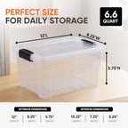Superio 6.6 Quart Clear Plastic Storage Boxes with Lids, Stackable Organizer Containers, BPA-Free Storage Bins for Home, Office, School & Dorm, 4 Pack - Image 3