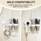 Hot Tools Organizer, Hair Tool Organizer Wall Mount Aluminum Alloy, Space-Saving Curling Iron Holder for Vanity & Bathroom with Stainless Steel Cups White CHOCHOYAH - Image 2