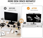 LED Lighted Monitor Stand Riser, Aluminum Alloy Frame with Frosted Acrylic Top, Under-Desk Storage Organizer for Small Parts, Minimalist Desktop Stand for Home & Gaming Setup (23.6 in / 600 mm) - Image 3