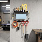 SUNTECH Garage Paper Towel Holder with Tool Hanger Wall Mount, Black - Image 3