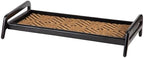 Anji Mountain Heavy Duty Waterproof Wooden Shoe Storage Mat Organizer/Boot Storage Tray Multi Use for Entryway with Coir, Tan and Black Diamond Insert, 1 Tier, Fits 3 Pair (36.5" Wide) by AnjiMountain