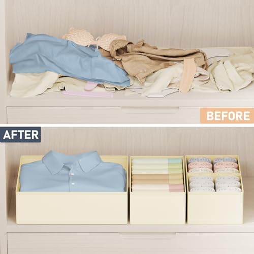 DIMJ Drawer Organizer Clothes Storage - 24 Pack Baby Dresser Organizer for Nursery, Small Fabric Closet Drawer Organizer Bins for Underwears Socks, Foldable Storage Dividers Organization for Bedroom - Image 6