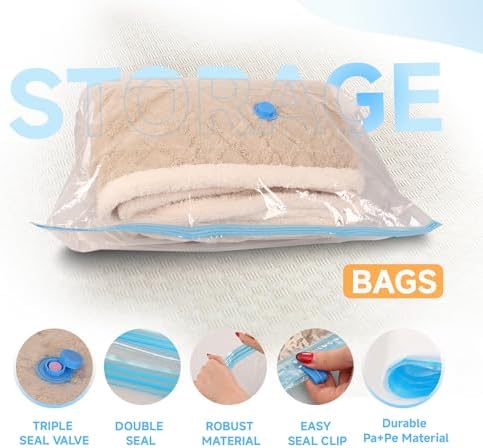 6 Pack XXL Jumbo Vacuum Storage Bags with Electric Air Pump, Space Saver Bags,Compression for Comforters and Blankets,Duvets,Pillows,Travel(47.2x35 in) - Image 5