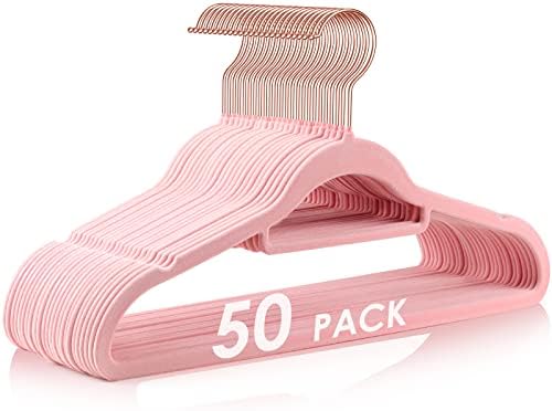 Velvet Hangers Non Slip Felt Hangers, Velvet Clothes Hangers Space Saving by DUDUCOFU