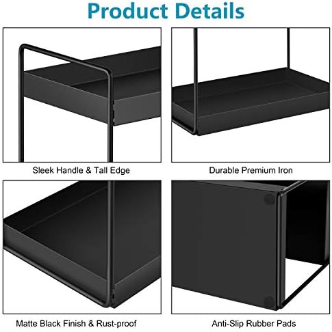 3-Tier Bathroom Countertop Organizer, Black, 12.2" L x 6.7" W x 16.9" H - Image 6