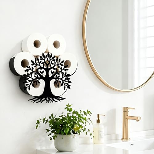 Tree of Life Toilet Paper Holder Wall Mount/Stand for Extra 8 Rolls - Image 6