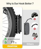 monTEK Swivel Bike Wall Mount for Fat Tire, Up to 4.5" Tire Width, 3 Pack - Image 4