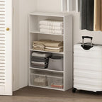 Furinno Reed Closet Organizers and Storage, 4-Tier Closet Organizer, Open Shelf Closet Storage, for Wardrobe, Bedroom, Living Room, White by Furinno-FitsYourSpaceFitsYourBudget