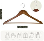 Wooden Hangers 30 Pack,Heavy Duty Solid Wooden Clothes Hangers with Pant Bar,360-Degree Rotatable Hook,Durable & Slim Wood Hangers for Coats,Jackets,Dress,Pants(Walnut) - Image 7