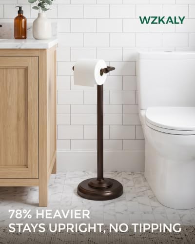 Dark Bronze Toilet Paper Holder Stand Stainless Steel&Weighted Base - Image 2