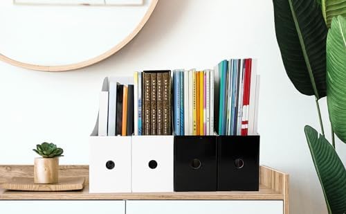 Limitliho 24 Pack White&Black Cardboard Magazine Holder for Desk or Shelves - Image 5