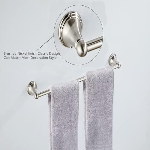 8Pcs Brushed Nickel Bathroom Accessories Set Towel Racks for Bathroom - Image 6