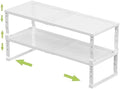 Jojocross Expandable Adjustable Stackable Kitchen Organizer, Spice Rack,Metal Pantry Storage Shelves Racks,Counter Shelf for Cabinets, Countertop, Cupboard(2 Packs/Large/White) by JOJOCROSSHIGHQUALITYLIFE