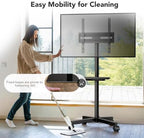 AX WABER Mobile TV Stand for 23-60 Inch LCD LED Flat/Curved Panel Screen TVs, Rolling TV Cart Holds up to 88Lbs Portable Stand with Shelf Rolling Floor Max VESA 400x400mm - Image 5
