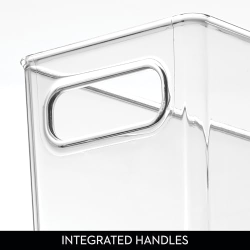 iDesign Tall Plastic Storage Bin with Handles, Set of 2, Clear - Image 5