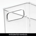 iDesign Tall Plastic Storage Bin with Handles, Set of 2, Clear - Image 5