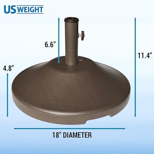 US Weight Fillable Outdoor Umbrella Base - Use with Patio Table - Bronze - Image 3