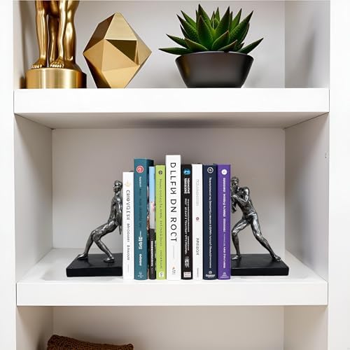 Abstract Sculpture Book Ends Decorative Bookends for Shelves, Modern Figure Bookends for Bookshelf Decor, Decorative Book Stoppers for Home Office Library - Image 4
