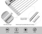 Surpahs 20.5 x 15.5 Inch Roll-Up Dish Drying Rack, Fits Across Sink Openings up to 19.5 Inches, Heavy-Duty Premium Silicone, Strong Support, Non-Slip, Heat-Resistant, Warm Gray - Image 4