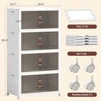 1136QT Extra Large Stackable Storage Bins with Lids & Wheels & Door, - Image 2