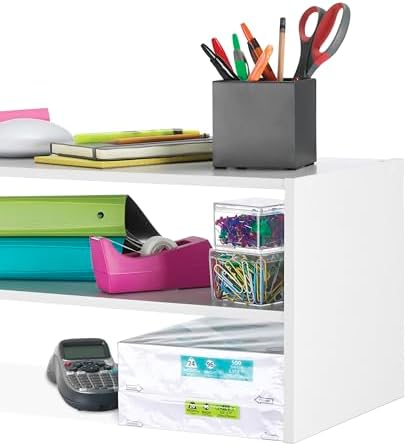 Whitmor Wood Stackable 2-Shelf Shoe Rack, White, 24 inches，2 Pack - Image 6