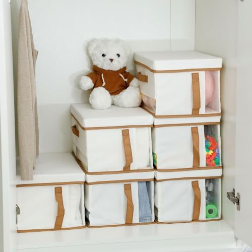 Large Closet Organizer Storage Bins with Lid and Handles, 6 Pack - Image 3