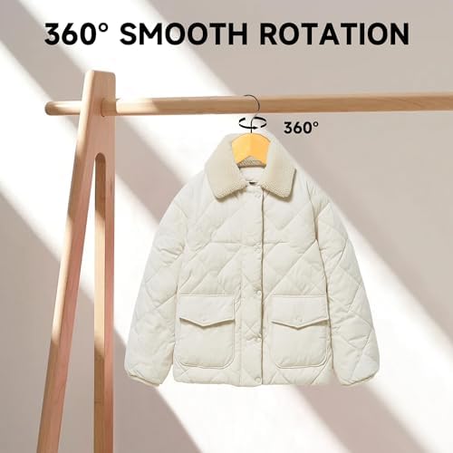 Wooden Clothes Hangers with Pants Bars, Natural Wood, 36-Pack - Image 3