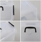 4 Packs 10 L Plastic Lidded Storage Bin, Clear Latching Storage Box - Image 2