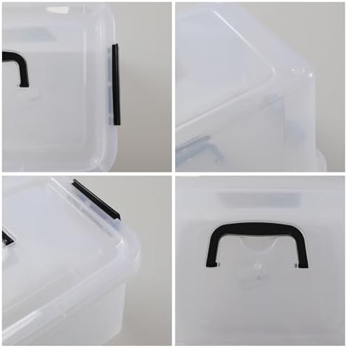 4 Packs 10 L Plastic Lidded Storage Bin, Clear Latching Storage Box - Image 2