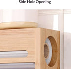 Plastic Wrap Dispenser with Cutter, 1 Pack Wooden Foil and Cling Film Organizer, Wall Mounted Multi Grid Roll Holder Box for Kitchen Drawer Countertop Organization - Image 4
