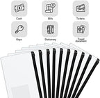 Marspark 100 Pcs 100 Pcs Zip Envelope Poly Clear Pencil Pouch, Black - Image 3
