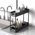 SPACELEAD Slim Storage Cart 4 Tier,Bathroom Organizer Rolling Utility,Mobile Shelving Unit Slide Out for Office, Kitchen, Laundry Room & Narrow Places,Black - Image 3