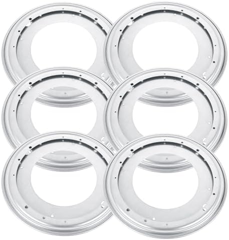 RHBLME 6 Pack 12 Inch Lazy Susan Hardware, 5/16" Thick Turntable Bearings, 1000Lbs Rotating Bearing Plate Heavy Duty Lazy Susan for Rotating Table, Corner Shelves, Book Case, Serving Tray by RhblmeUS