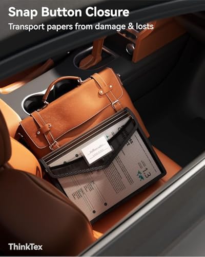 ThinkTex Plastic Expanding File Folder, Transparent envelopes with Snap - Image 3