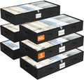 90L Under Bed Storage Containers, Storage Bags, Organizers, 6-Pack, Black by Unknown