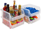 ReadySpace Medium-Wide Stackable Plastic Storage Bins, 4-Pack, Clear - Image 7