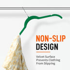Velvet Hangers 30 Pack, Non-Slip Slim Felt Clothes Hangers Emerald Green - Image 6