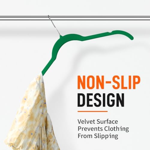 Velvet Hangers 30 Pack, Non-Slip Slim Felt Clothes Hangers Emerald Green - Image 6