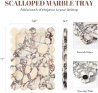 Koville Luxury Calacatta Viola Marble Tray, 11"x8" Scalloped Marble Vanity Tray for Countertop Bathroom Kitchen Dresser, Natural Stone Tray for Jewelry Perfume Home Decor, Decorative Catchall Tray - Image 2