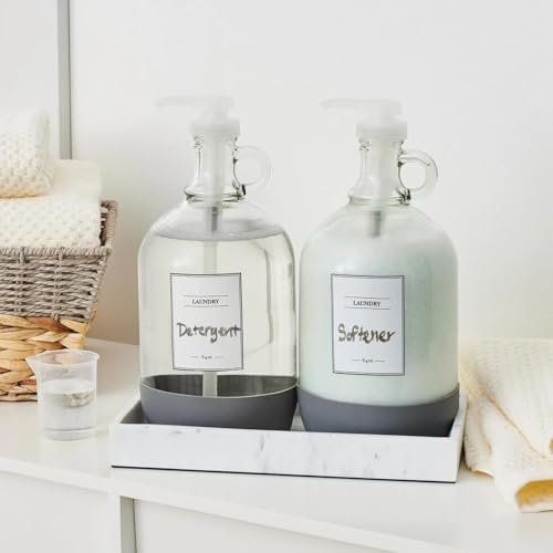 Laundry Detergent Dispenser Set, Clear & White, 128 Fluid oz, 4Pc - Image 2