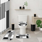 Bathroom Decor and Accessories Set of 10, Geometric Checkered - Image 2