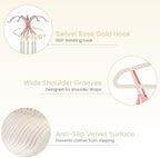 Kids Hangers, Childrens Hangers with 10 Clips, 14'', Beige, 50 Pack - Image 3