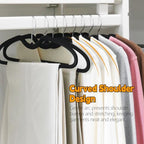 30 Pack Velvet Hangers, Short Neck Non Slip Slim Hangers with 360° Swivel Hook, Space Saving Clothes Hangers for Shirts, Dresses, Sweaters, Black - Image 5